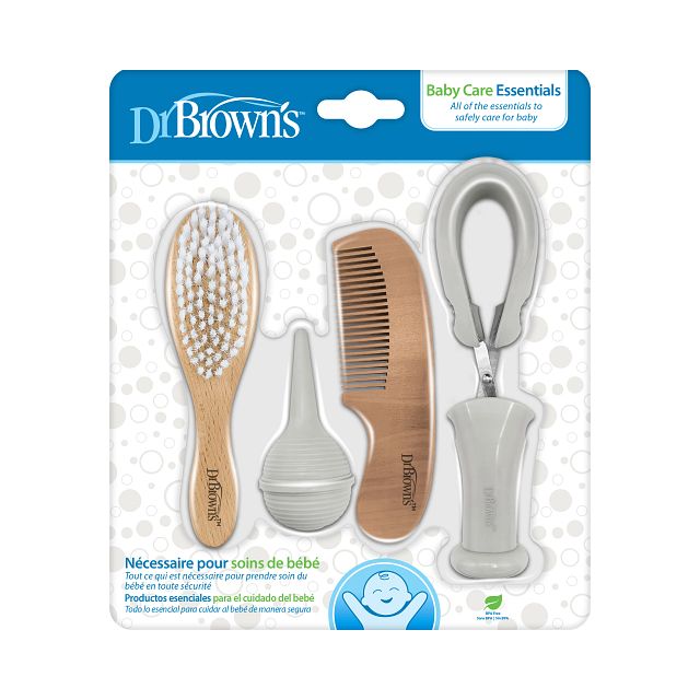 Dr.Brown's Baby Care Kit Brush, Comb, Nasal Aspirator, Nail Scissors w/ Holder