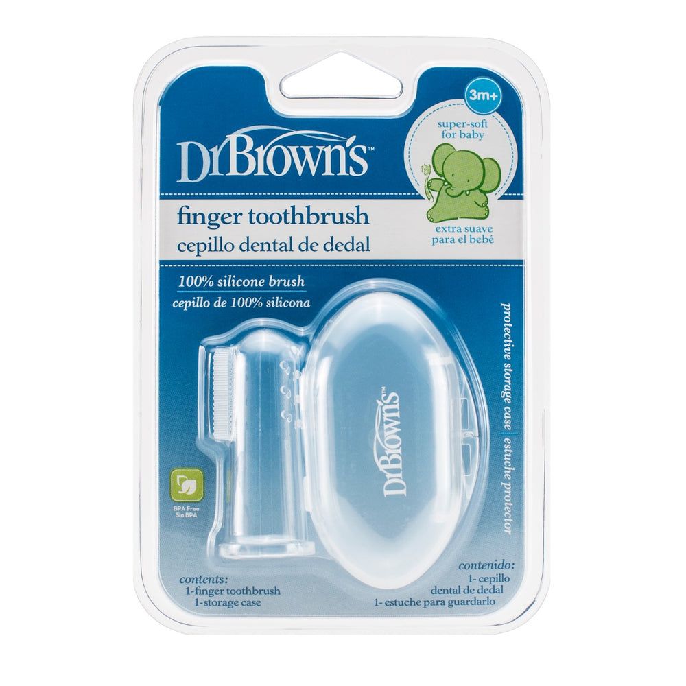 Dr.Brown's Silicone Finger Toothbrush with Case, 1-Pack