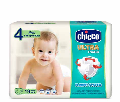 CHICCO Ultra DIAPER - Maxi - (8-18 KG) - 19 pcs