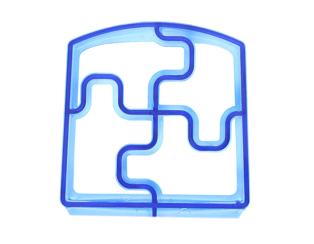 Fun box PLASTIC SANDWICH & FOOD CUTTER - PUZZLE SHPES - BLUE