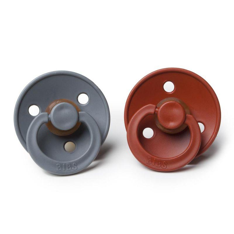 Bibs Pacifier Size 1 - Baby 0-6M (2pcs) - Rust / Smoke