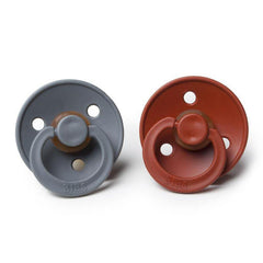 Bibs Pacifier Size 1 - Baby 0-6M (2pcs) - Rust / Smoke
