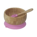 Mori Mori round bowl with spoon and silicone suction pink