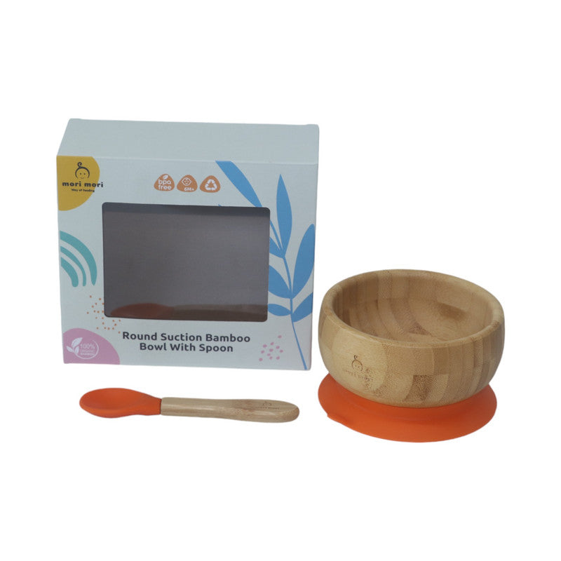 موري موري - وعاد مستدير مع ملعقة سيليكون - برتقالي