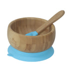 Mori Mori round bowl with spoon and silicone suction blue