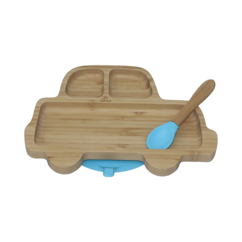 Mori Mori car plate with spoon and silicone suction blue