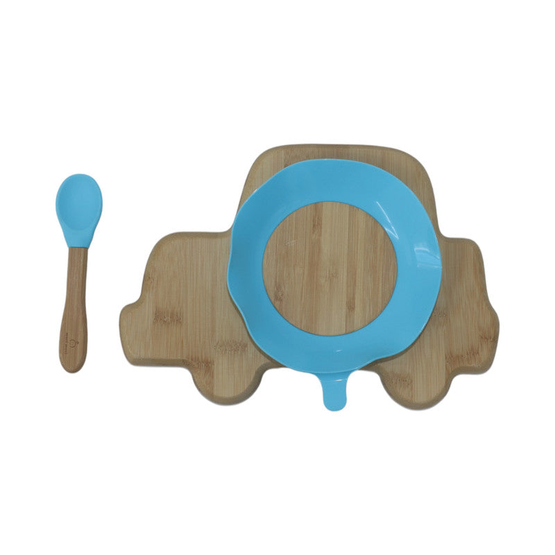 Mori Mori car plate with spoon and silicone suction blue
