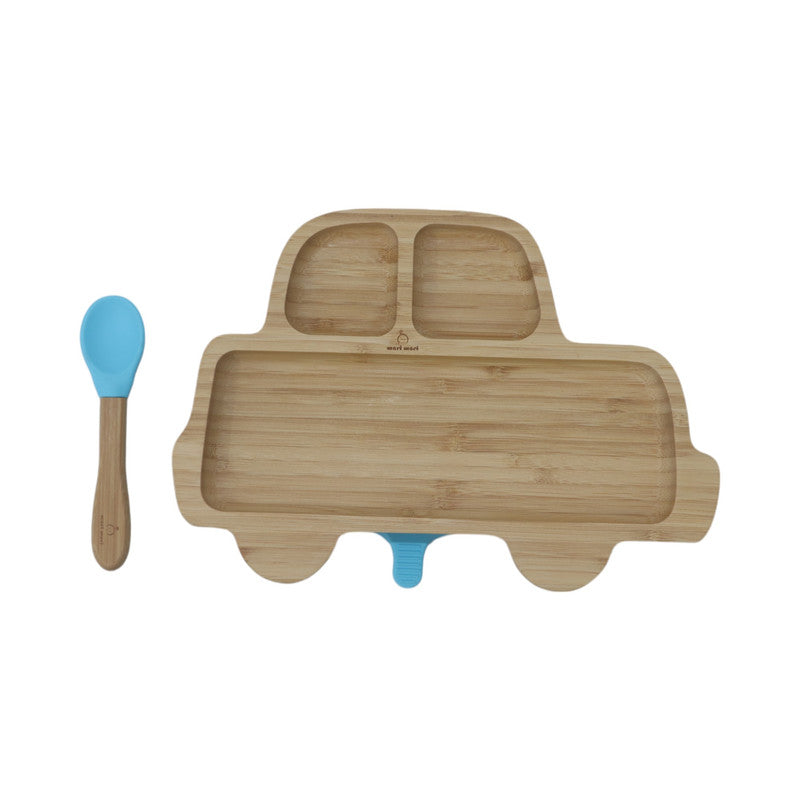 Mori Mori car plate with spoon and silicone suction blue