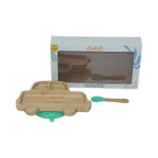 Mori Mori car plate with spoon and silicone suction - green