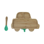 Mori Mori car plate with spoon and silicone suction - green