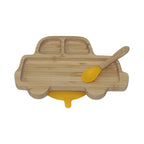 Mori Mori car plate with spoon and silicone suction yellow