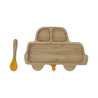 Mori Mori car plate with spoon and silicone suction yellow