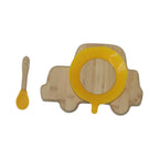 Mori Mori car plate with spoon and silicone suction yellow