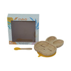 Mori Mori rabbit plate with spoon and silicone suction yellow