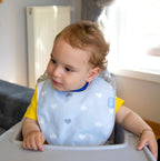 BABYJEM BABY BIB WITH PACIFIER HANGER - BLUE