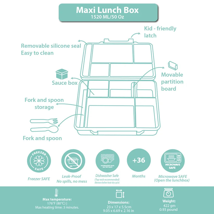 Clevakid Maxi Lunch Box Purple Ice 1520ML\50 OZ