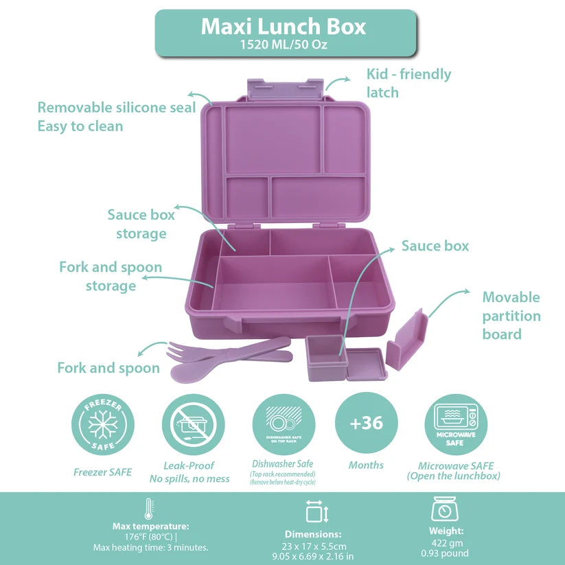 Clevakid Maxi Lunch Box Purple Ice 1520ML\50 OZ
