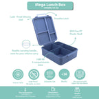 Clevakid Mega Lunch Box Blue Turquoise 1600ML\54 OZ- ClevaAstroo Friend