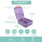 Clevakid Mega Lunch Box Purple Light 1600ML\54 OZ- ClevaMingoo Friend