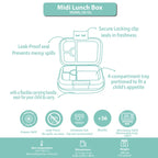 Clevakid Midi  Lunch Box Purple Dark Powder 900ML \30 OZ