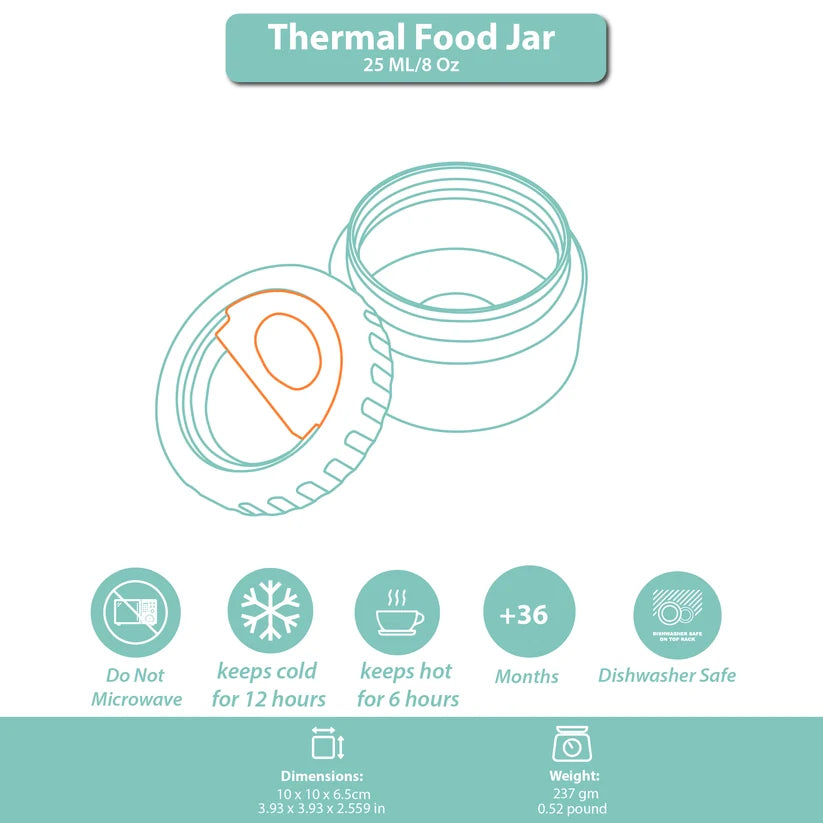 Clevakid Thermal Food Jar Brown Dark Toffeh 250ML \8 OZ