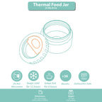 Clevakid Thermal Food Jar Green  Olive 250ML \8 OZ - stars Design