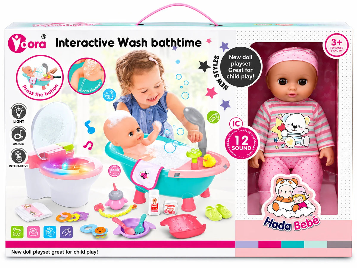 Interactive Baby Doll Bathtime Set – 12 Sounds