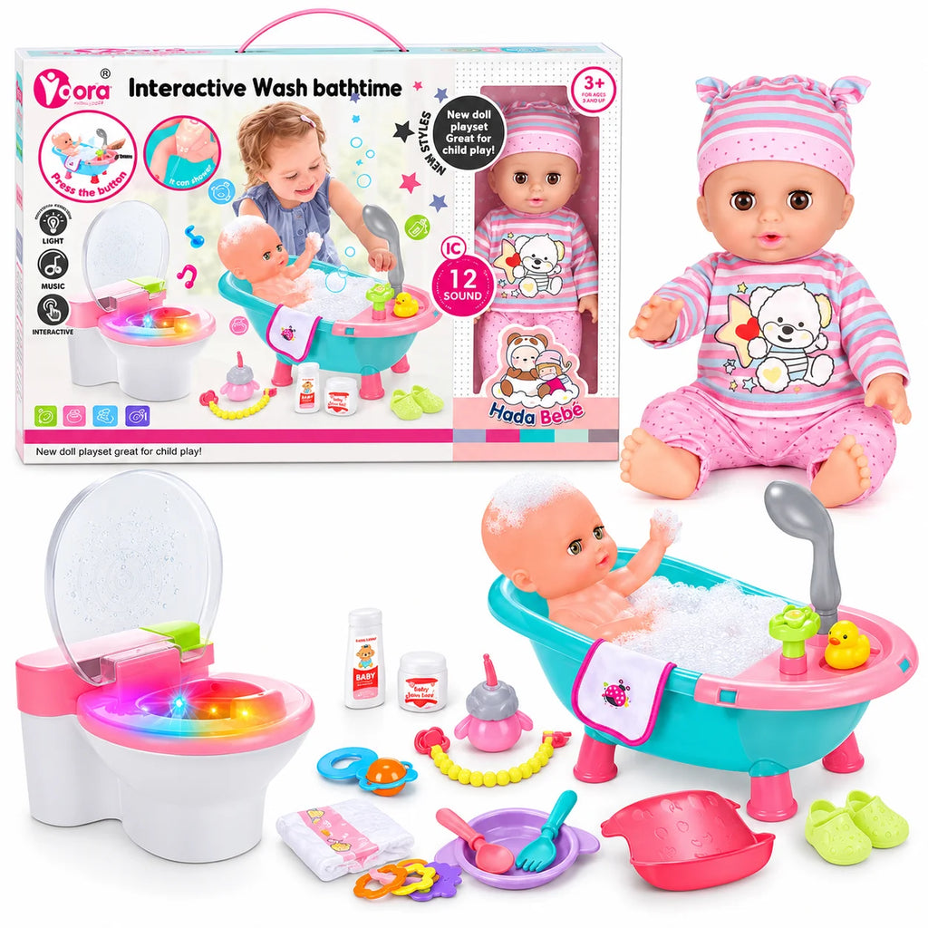Interactive Baby Doll Bathtime Set – 12 Sounds
