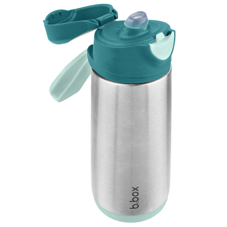 B.box 500ml insulated sport spout bottle emerald forest