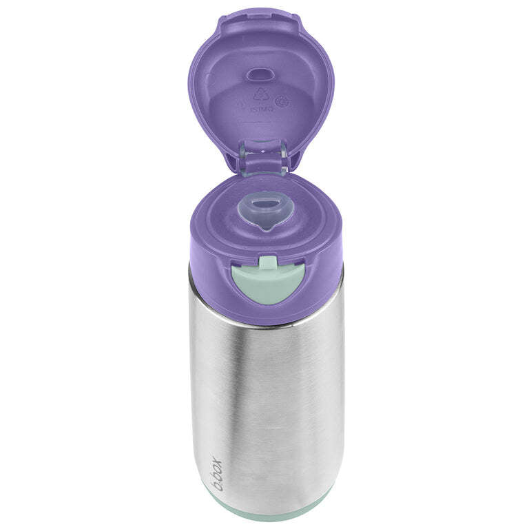 B.box 500ml insulated sport spout bottle lilac pop