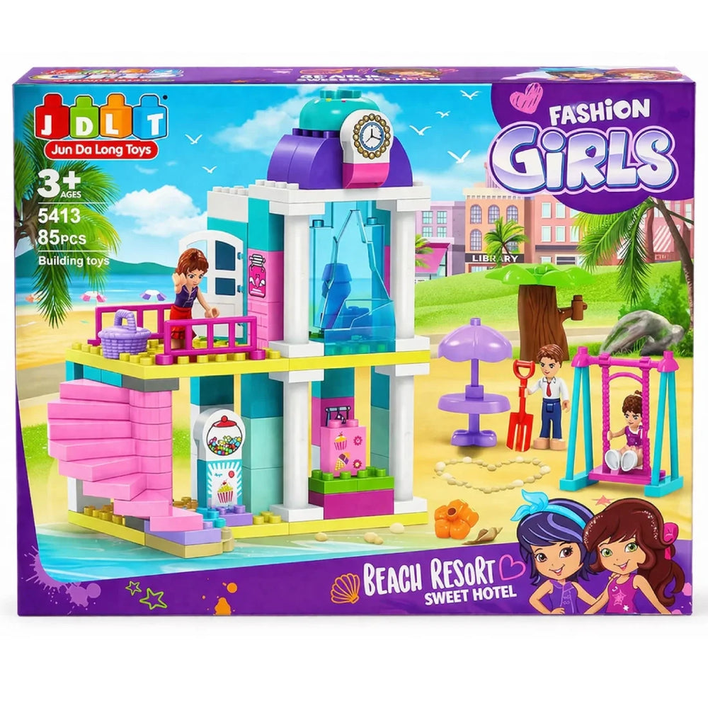 JDLT Beach House Building Blocks Set 85 Pieces Kids Toy