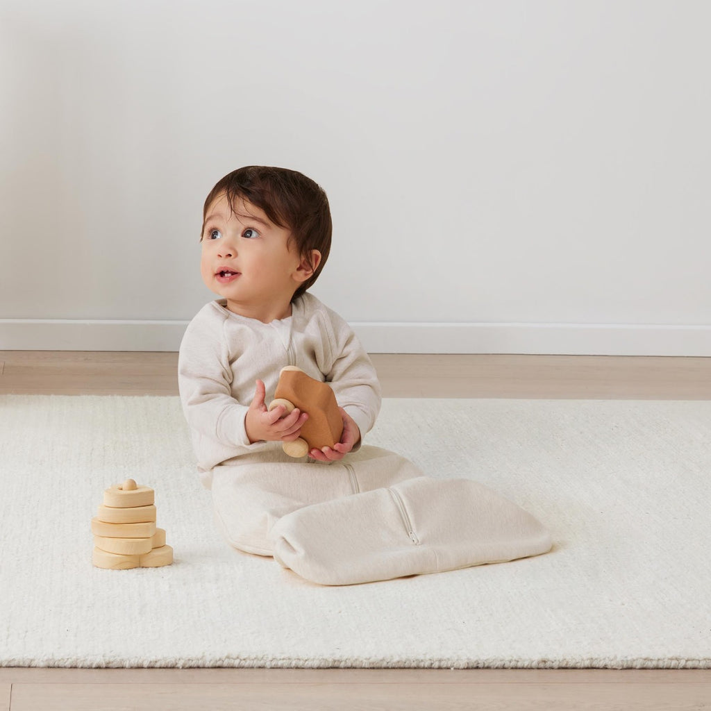 Ergo pouch Jersey Sleeping Bag with Sleeves tog 1 Oatmeal Marle 3-12 months