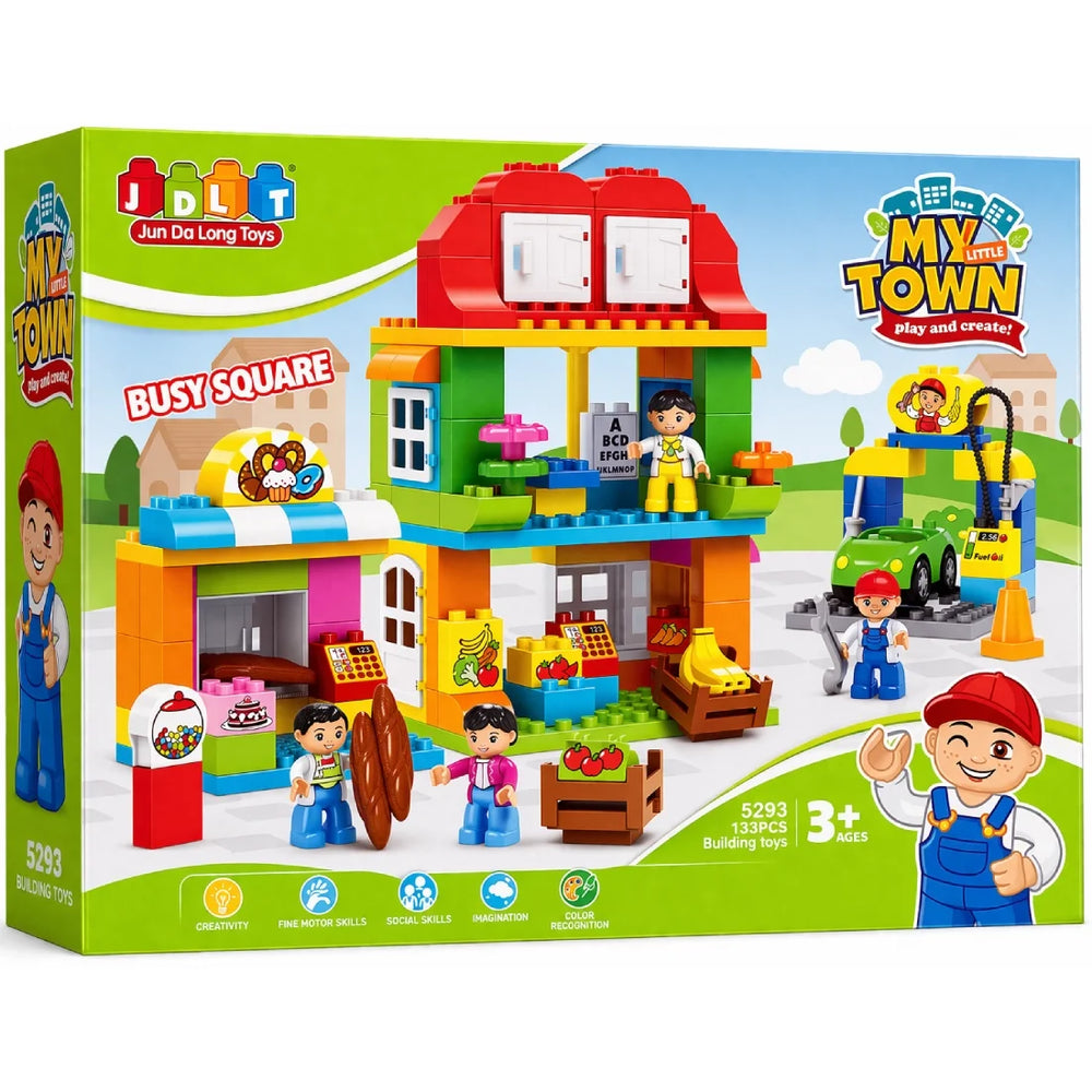John Da Long Market Building Blocks Set 133 Pieces Kids Toy