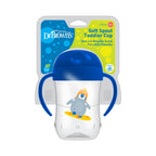 Dr.Brown's 9 oz/270 ml Soft-Spout Toddler Cup w/ Handles - Blue Penguin Deco (9m+), 1-Pack