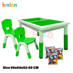 Kaka Kids Sand and Building Block Table with 2 Chairs – Multi-Color