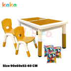 Kaka Kids Sand and Building Block Table with 2 Chairs – Multi-Color