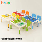 Kaka Kids Sand and Building Block Table with 2 Chairs – Multi-Color