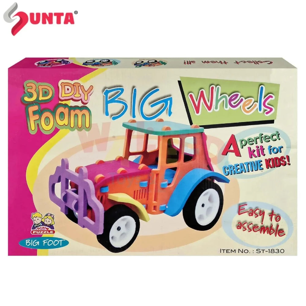 Kids 3D Jeep Puzzle Big Wheel Model Building Toy