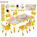 Kids Activity Table with 6 Adjustable Chairs