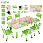 Kids Activity Table with 6 Adjustable Chairs