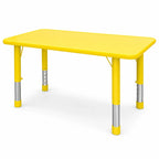 Kids Adjustable Rectangular Table Multi Color Height 48–60cm Study Play
