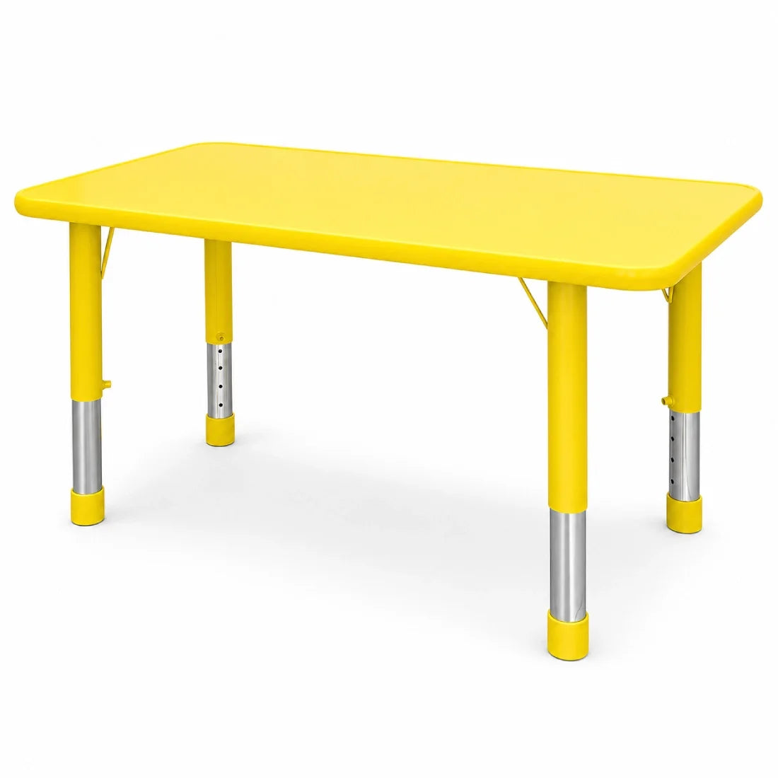 Kids Adjustable Rectangular Table Multi Color Height 48–60cm Study Play