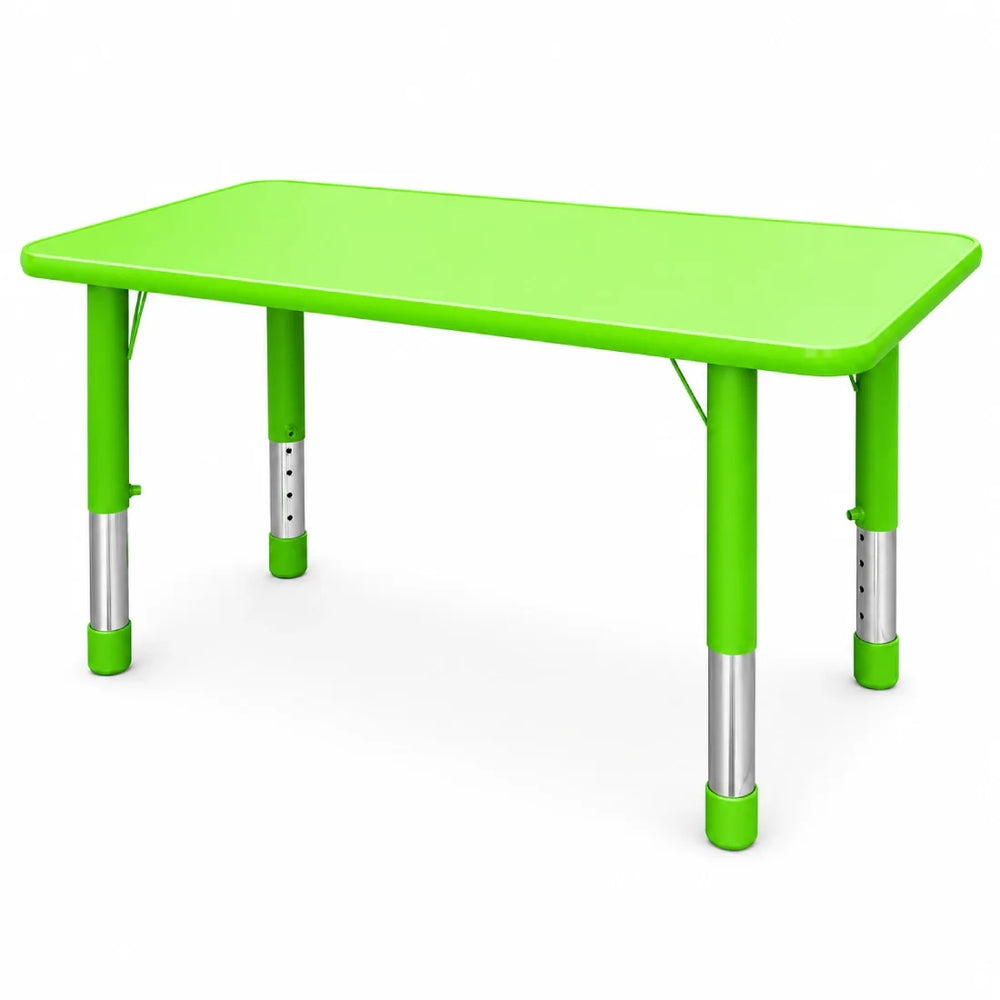 Kids Adjustable Rectangular Table Multi Color Height 48–60cm Study Play