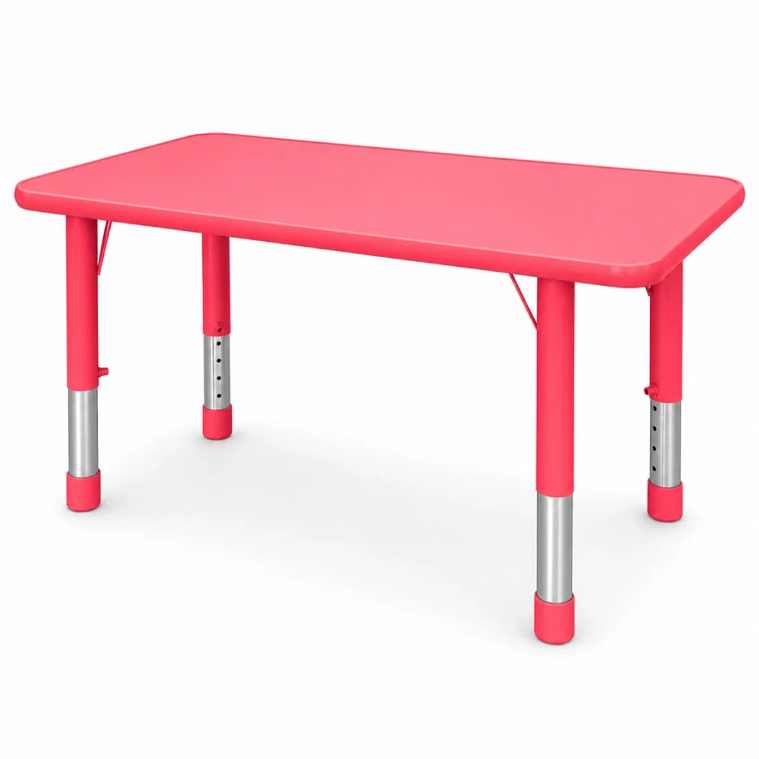 Kids Adjustable Rectangular Table Multi Color Height 48–60cm Study Play