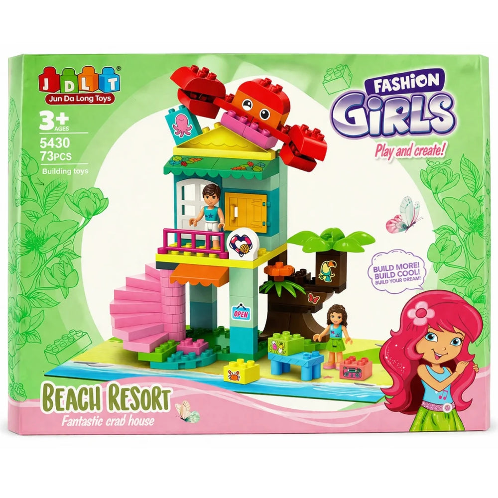 Kids Beach Restaurant Building Blocks Set 73 Pieces Creative Toy