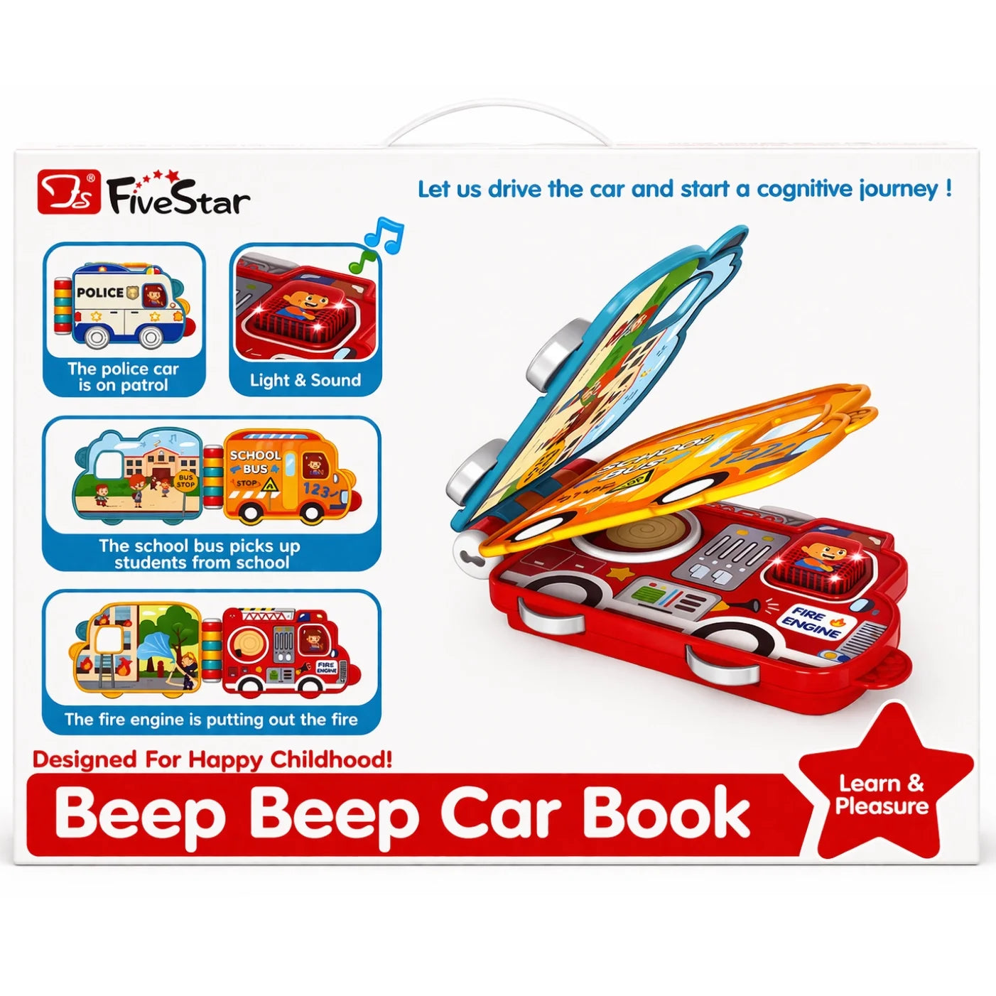 Kids Beep Beep Car Interactive Book 1 Piece Learning Toy