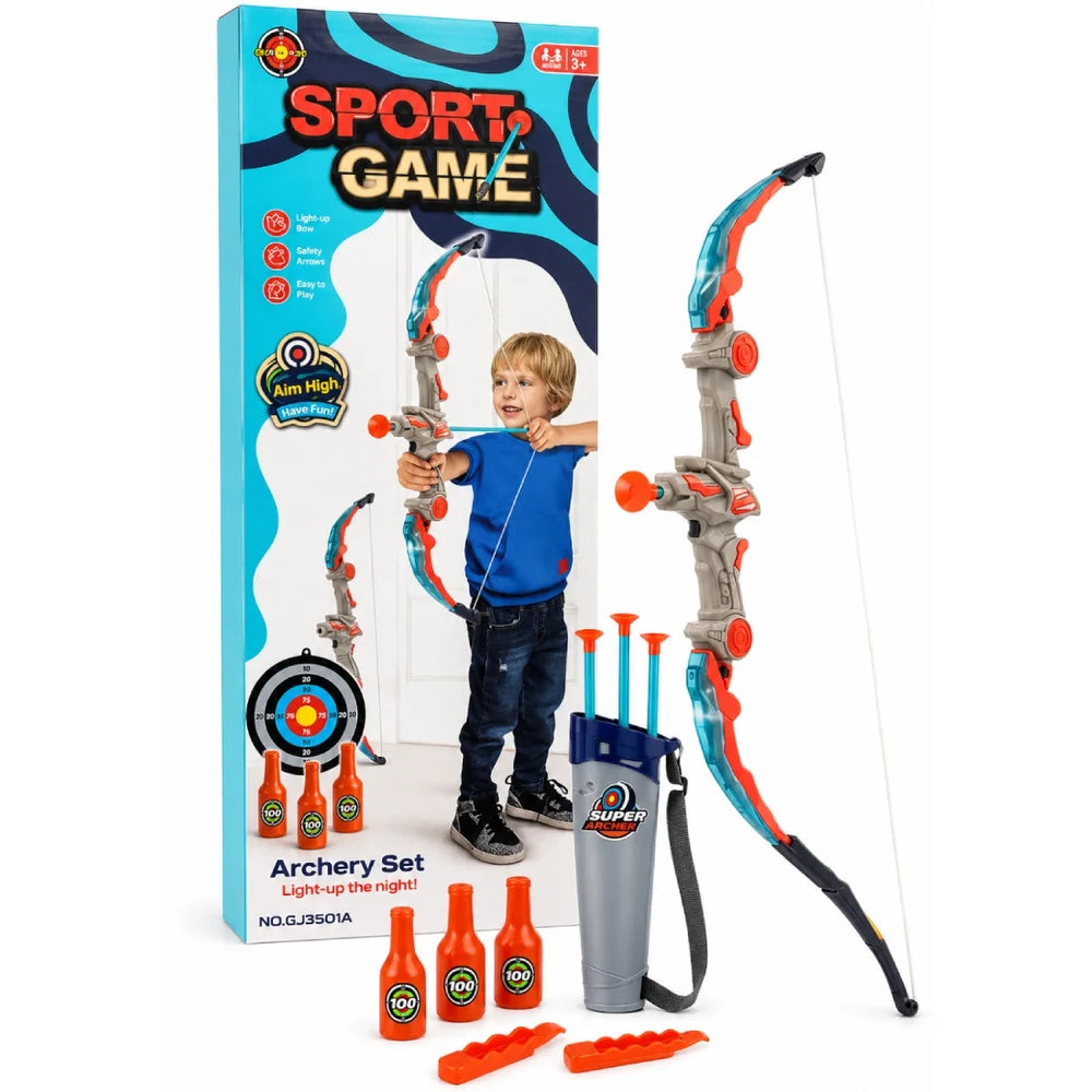 Kids Bow and Arrow Set Light Target Shooting Archery Play Outdoor