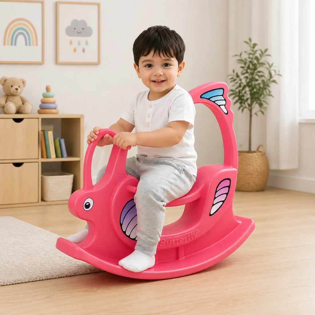 Kids Butterfly Rocking Toy Indoor Outdoor Balance Ride