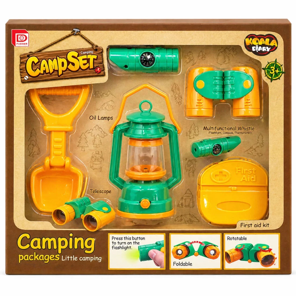 Kids Camping Play Set Adventure Gear Outdoor Explorer Activity Kit