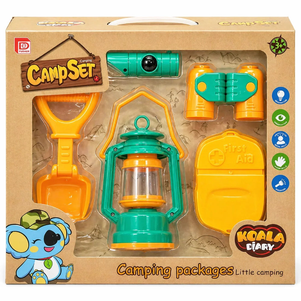 Kids Camping Play Set Adventure Gear Outdoor Explorer Activity Kit